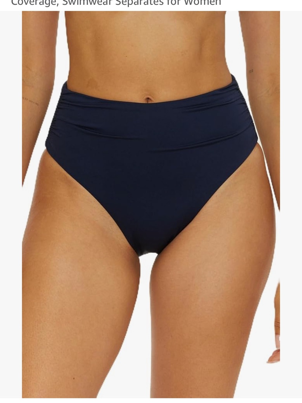 Trina Turk Navy High-Waist Bikini Bottom